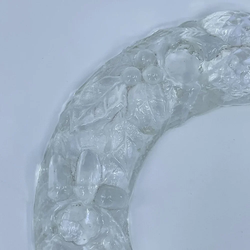 vintage vetreria etrusca clear glass christmas wreath candle holder madein italy